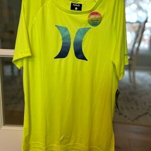 Hurley Vibrant Lime Tee with SPF 50 Blue